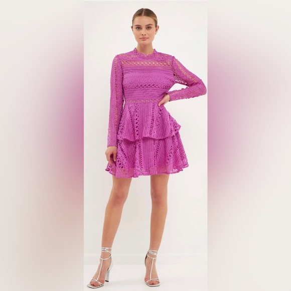 Endless Rose Dresses & Skirts - 👗 *NWT* Endless Rose Fusia Crochet Lace Mini Dress (Size Medium) 👗